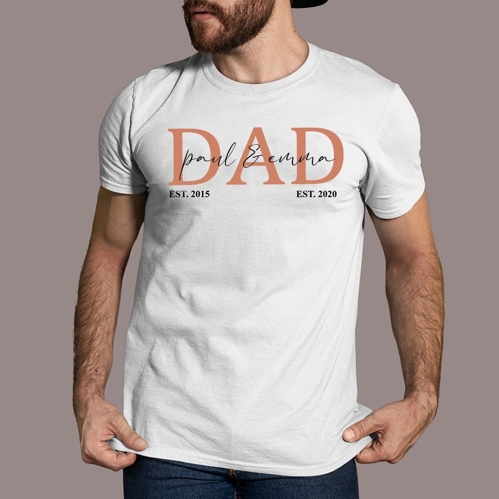 Personalized DAD Shirt Sweatshirt Hoodie with Kid's Names Father's Day Gift Cool Dad Gift