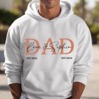 Personalized DAD Hoodie Sweatshirt with Kid's Names Father's Day Gift Cool Dad Gift