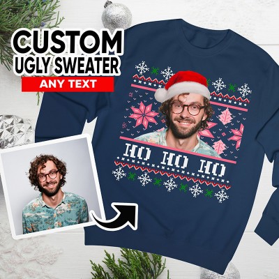 Personalized Ugly Christmas Santa Hat Sweater for Christmas