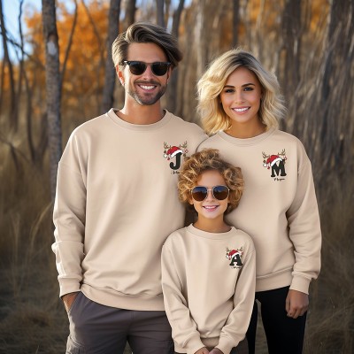Custom Family Name Christmas Letter Sweatshirt 