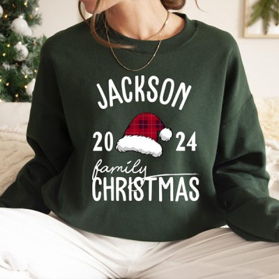 Custom Name Matching Family Christmas Holiday Couple Sweatshirts