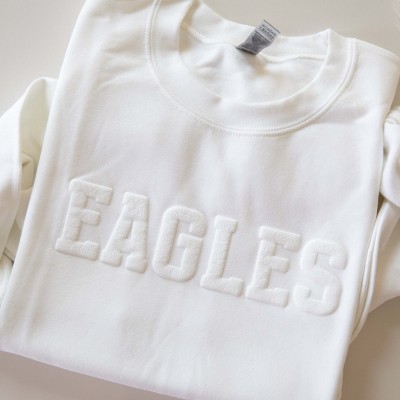 Custom Puff Print Family or Team Name Embossed Print Sweatshirt Gift for Mom Christmas Gift Idea