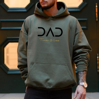 Personalized DAD Sweatshirt Hoodie with Kid's Names Father's Day Gift Cool Dad Gift
