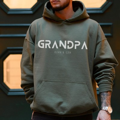 Personalized DAD GRANDPA Sweatshirt Hoodie with Kid's Names Father's Day Gift For Him