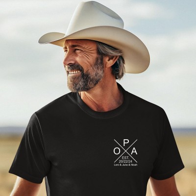Personalized OPA DAD T-shirt with the Child's Names and EST Father's Day Gift