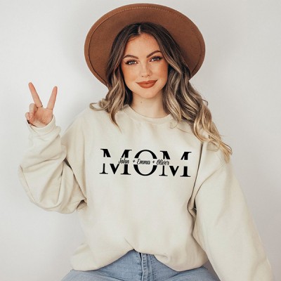 Custom MOM Sweatshirt and Hoodie, Custom Mama Sweat with Children Name