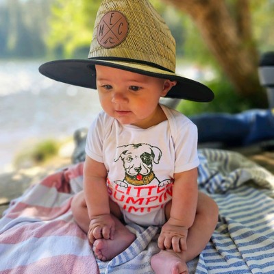 Personalized Leather Name Patch Straw Hat Sun Hat With Initials and Symbols Gift for Toddler Child Adult