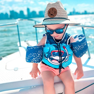 Personalized Leather Name Patch Straw Hat Sun Hat With Initials and Symbols Gift for Toddler Child Adult