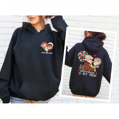 Custom Carl and Ellie Movie Couple Valentine Hoodie