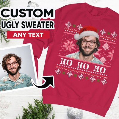 Personalized Ugly Christmas Santa Hat Sweater for Christmas
