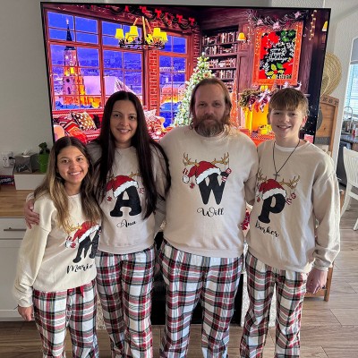 Custom Family Name Sweatshirt Personalized Holiday Gift