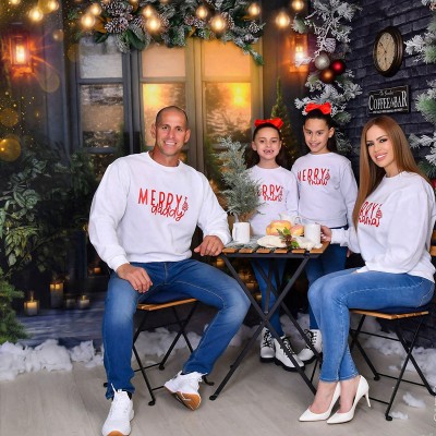 Custom Merry Family Sweatshirts Mommy and Me Christmas Sweaters