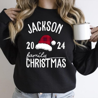 Custom Name Matching Family Christmas Holiday Couple Sweatshirts