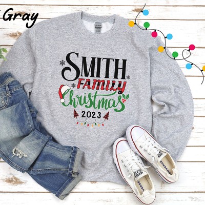 Personalized Family Name Christmas Hoodie Sweatshirts