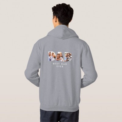 Dad multi photo modern typography child gift hoodie