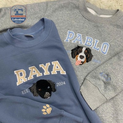 Personalized Pet Face and Pet name Sweatshirt, Pet Name Sweatshirt