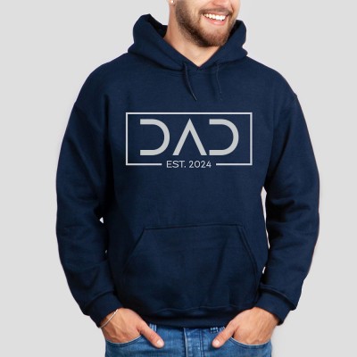 Personalized DAD EST Sweatshirt with Kids' Names on Sleeve Father's Day Gift
