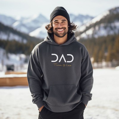 Personalized DAD Sweatshirt Hoodie with Kid's Names Father's Day Gift Cool Dad Gift