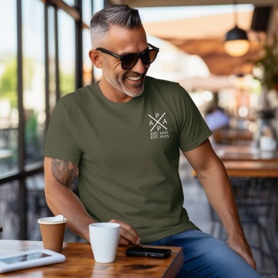 Personalized DAD T-shirt with the Child's Names and EST Father's Day Gift