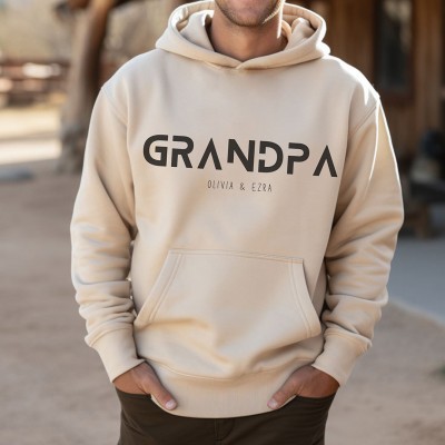 Personalized DAD GRANDPA Sweatshirt Hoodie with Kid's Names Father's Day Gift For Him