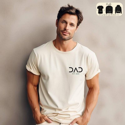 Personalized POP DAD EST Sweatshirt with Kids' Names on Sleeve Father's Day Gift