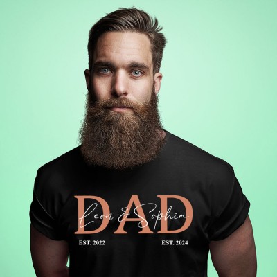 Personalized DAD Shirt Sweatshirt Hoodie with Kid's Names Father's Day Gift Cool Dad Gift