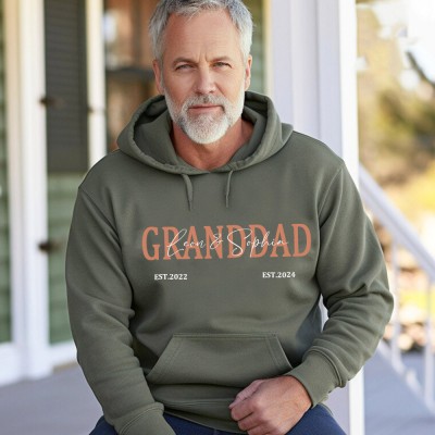 Personalized POP DAD Hoodie Sweatshirt with Kid's Names Father's Day Gift Cool Dad Gift