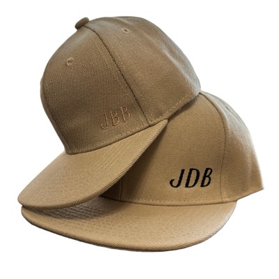 Matching Father Son Flat-Billed Hats with Custom Initials Personalization
