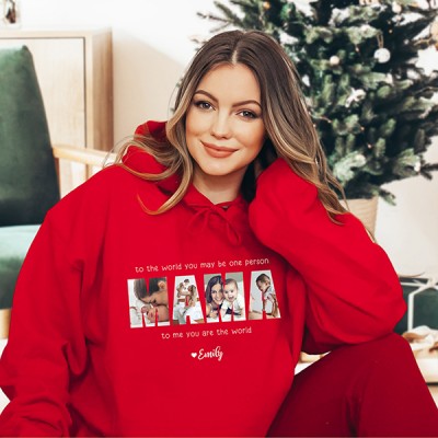 Personalized Mama Photo Collage Hoodie, Custom Mama Photo Hoodie, Mother's Day Photo Collage Gift, Best Mom Photo Collage Hoodie
