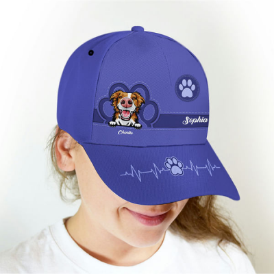 Personalized Multicolor Adjustable Cartoon Cat Dog Design Baseball Cap with Name Sports Accessories Gift for Pet Lover