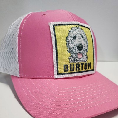 Custom Pet  canvas burlap Patch trucker Hat with photo