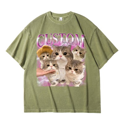 Custom Pet Photo Printed Vintage T-shirts