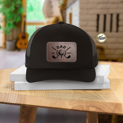 Custom Golf Dad Est Hat, Golf Dad Patch Cap, 2024 Father's Day Gift Hat, Golfer Cap