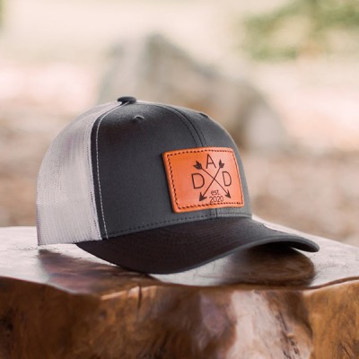 Custom DAD Leather Patch Hat Fathers Day Hat