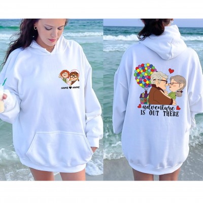 Custom Carl and Ellie Movie Couple Valentine Hoodie