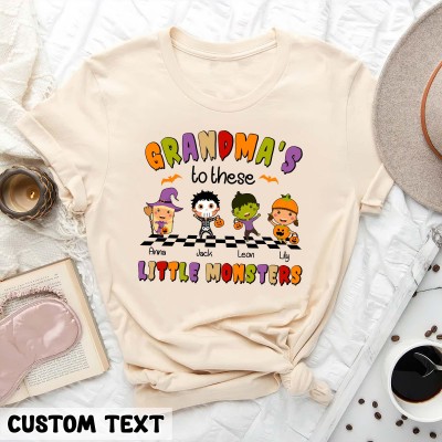 Grandma's Little Monsters Shirt, Halloween Grandma Shirt, Custom Grandma Gift, Spooky Grandma, Halloween Gift